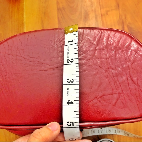 VERA PELLE Genuine Leather Italy Red Minimalist Unique Mini Medium Size Backpack - Picture 15 of 16